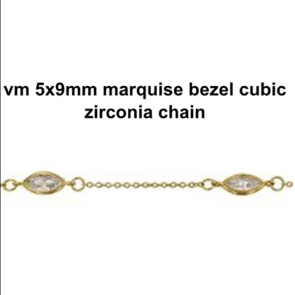 5x9MM MARQUISE BEZEL CUBIC ZIRCONIA CHAIN Bracelet